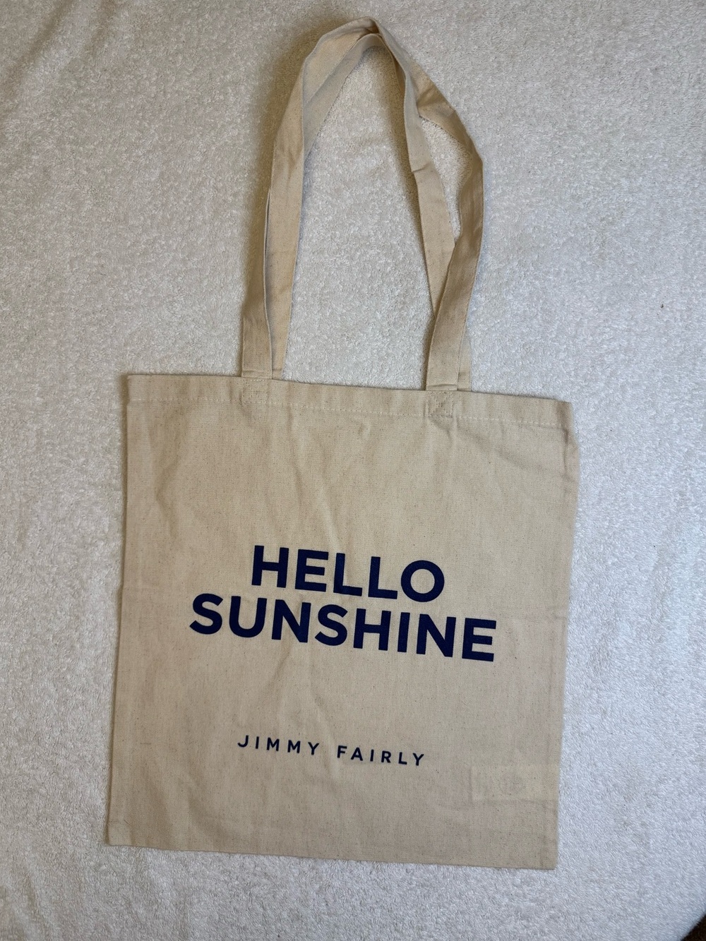 Jimmy Fairly Hello Sunshine Cream Navy Canvas Tote